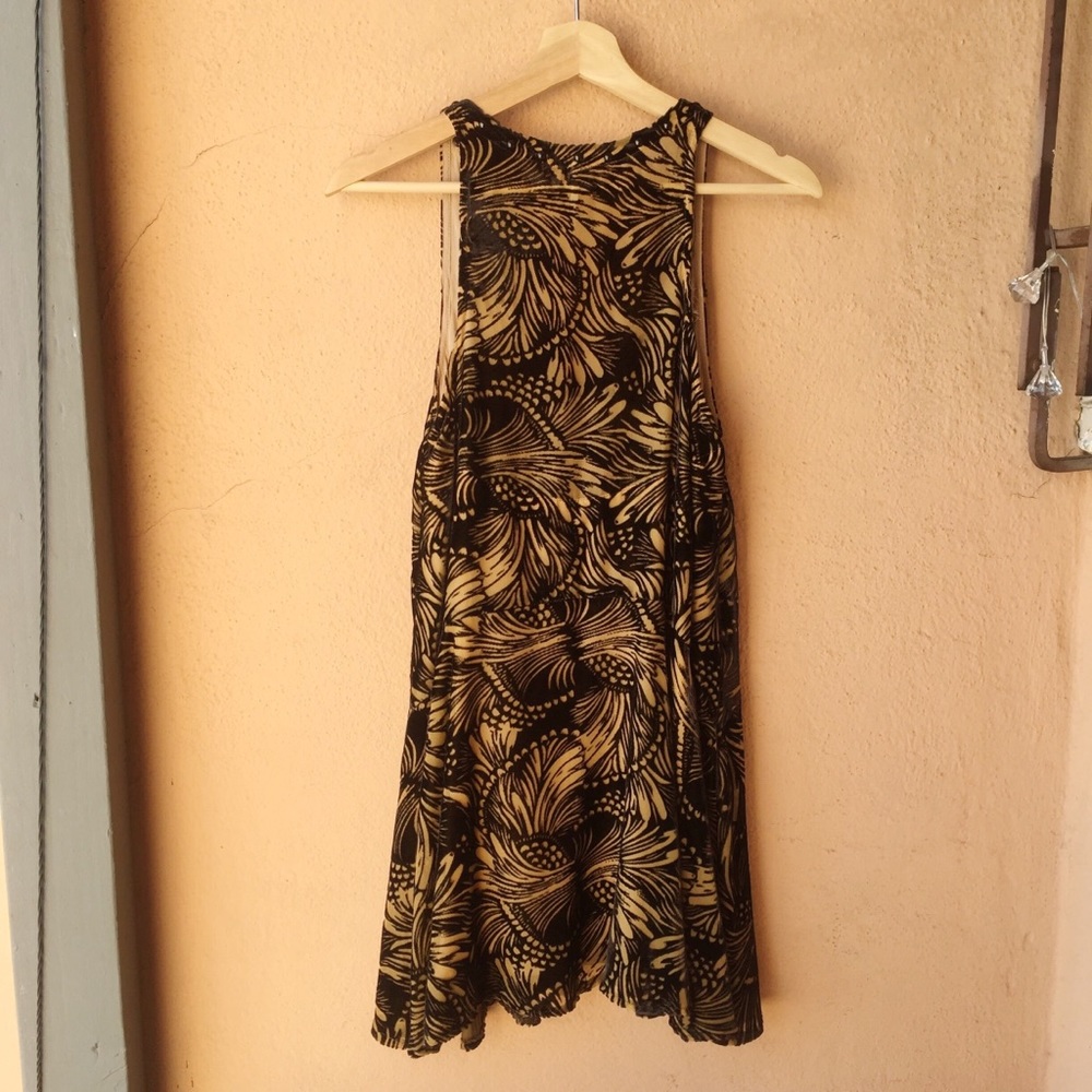 Free People Ellie velvet burnout mini dress yellow - Picture 5 of 6